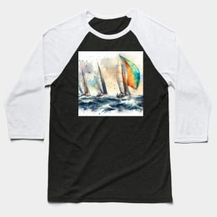 Abstract looking illustration of a sailboat race Baseball T-Shirt